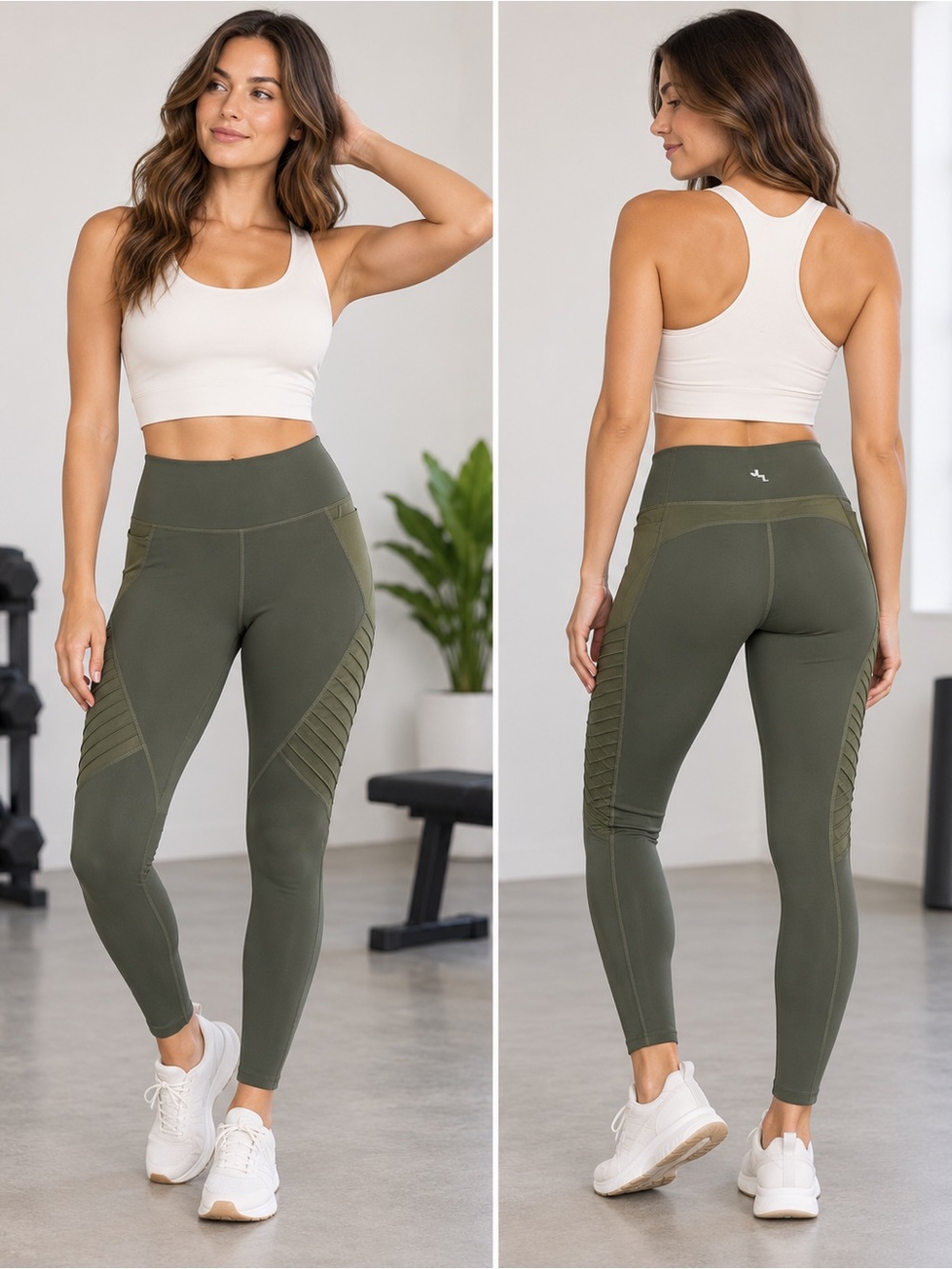 JoyLab High-Rise Olive Green Active Legging Size M Athleisure Activewear